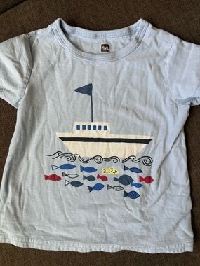 Tea Collection Light Blue Graphic Baby Tee